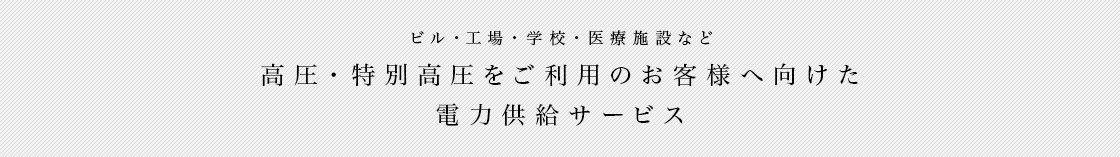 高圧・特別高圧をご利用のお客様へ向けた電力供給サービス